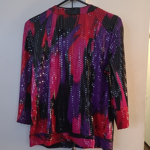 Sequin Blazer Jacket Size S - Pink  Purple and Black - Picture 4 of 13